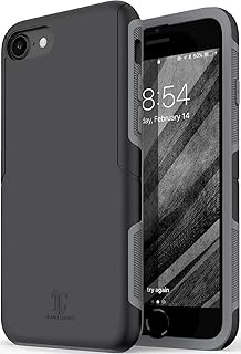 Case for iPhone SE (2022/2020), iPhone 8, iPhone 7 case - Shockproof Rugged Protective Phone Cover - Compatible with Wireless Charging - (Black/Gray)